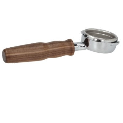 Nuova Simonelli Bottomless Portafilter with Walnut Wood Handle (After-Market) - Coffee Addicts Canada