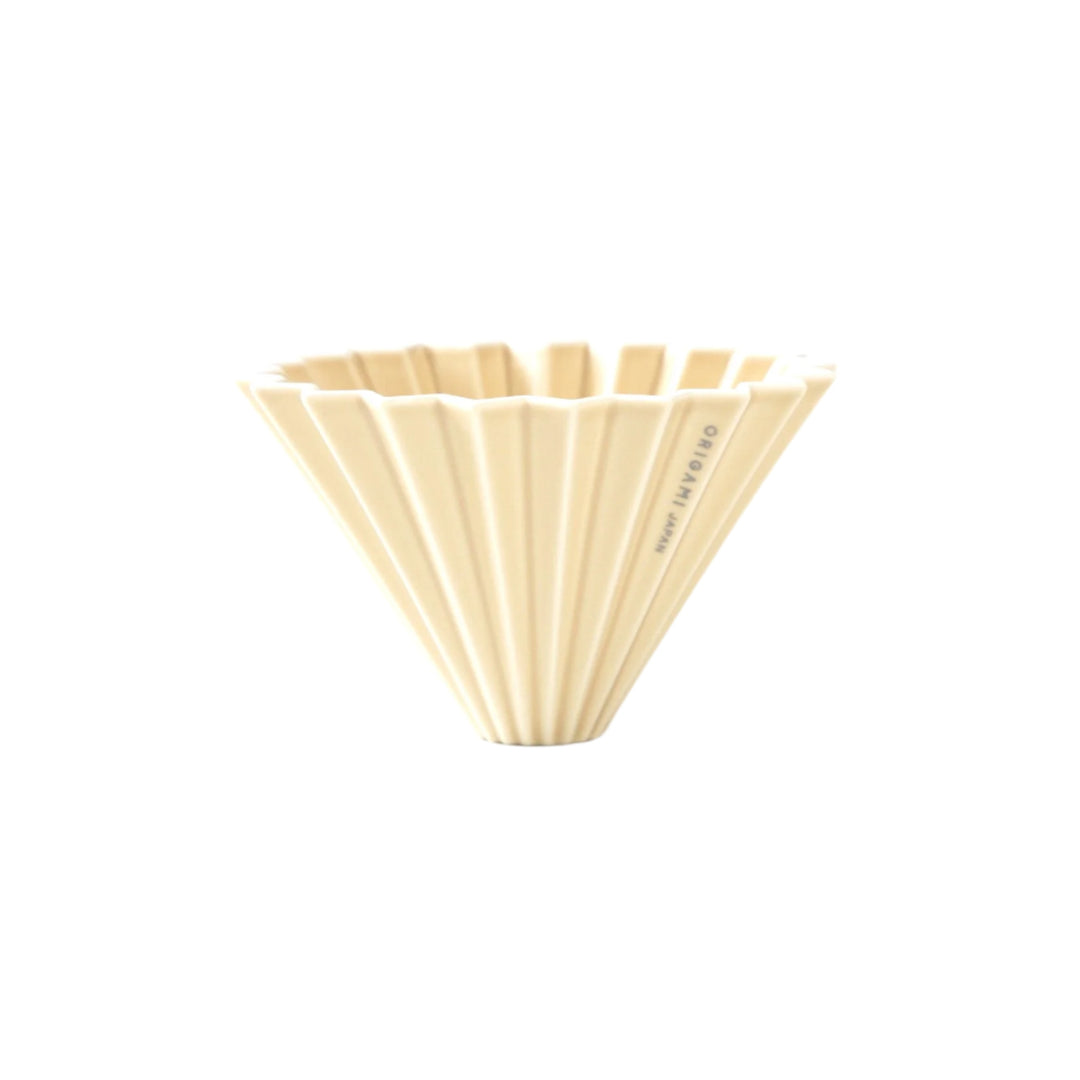 Origami medium ceramic dripper in matte beige