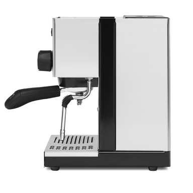 Rancilio Silvia M V6 in stainless steel side view