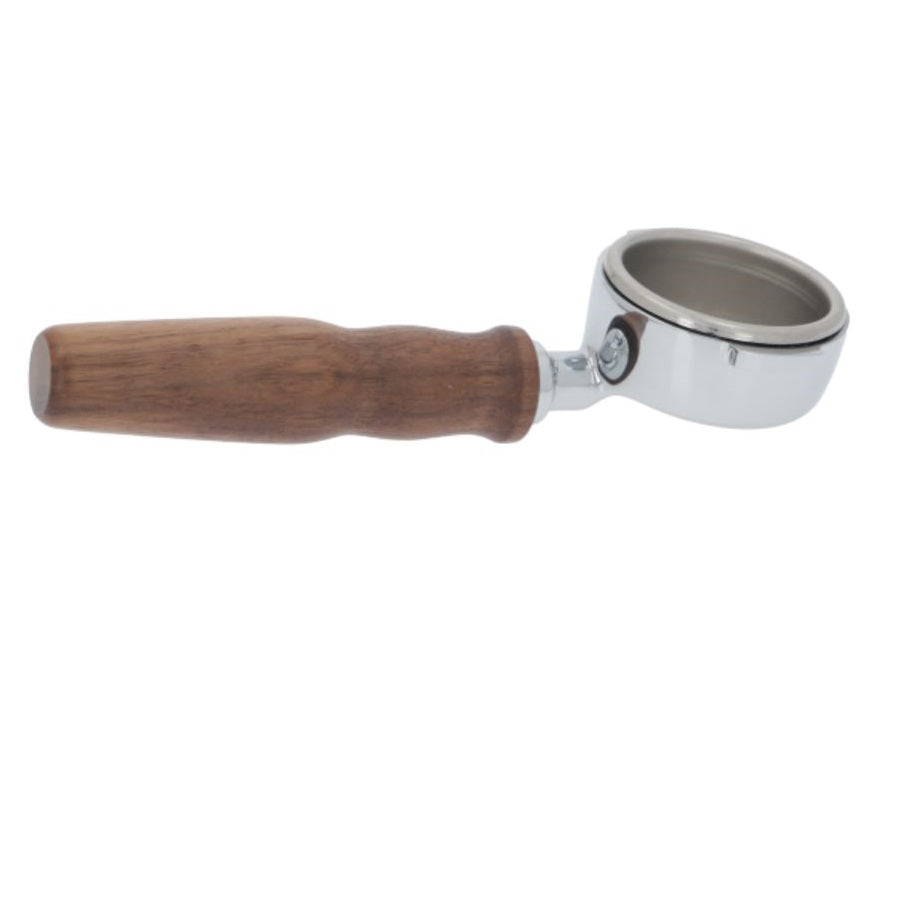 Rancilio Bottomless Portafilter with Walnut Wood Handle (After-Market) - Coffee Addicts Canada