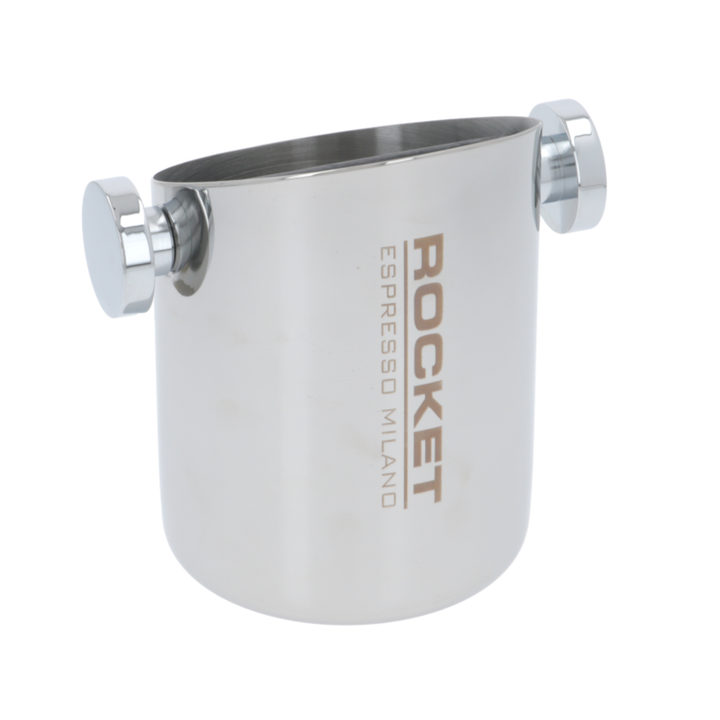 Rocket Espresso knock box rear view with logo