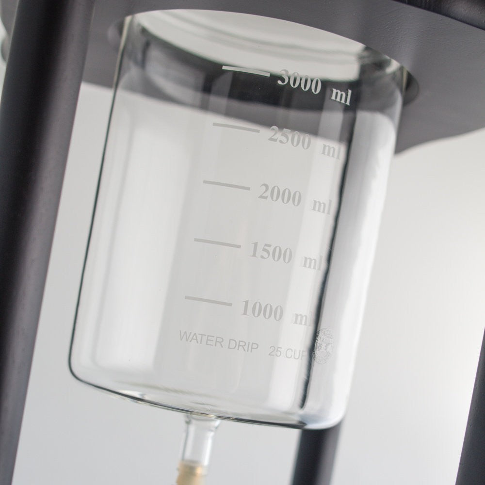 Yama Glass 25 Cup Cold Drip Maker Straight Black Wood Frame (Special Order) - Coffee Addicts Canada