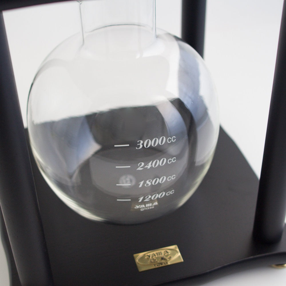 Yama Glass 25 Cup Cold Drip Maker Straight Black Wood Frame (Special Order) - Coffee Addicts Canada