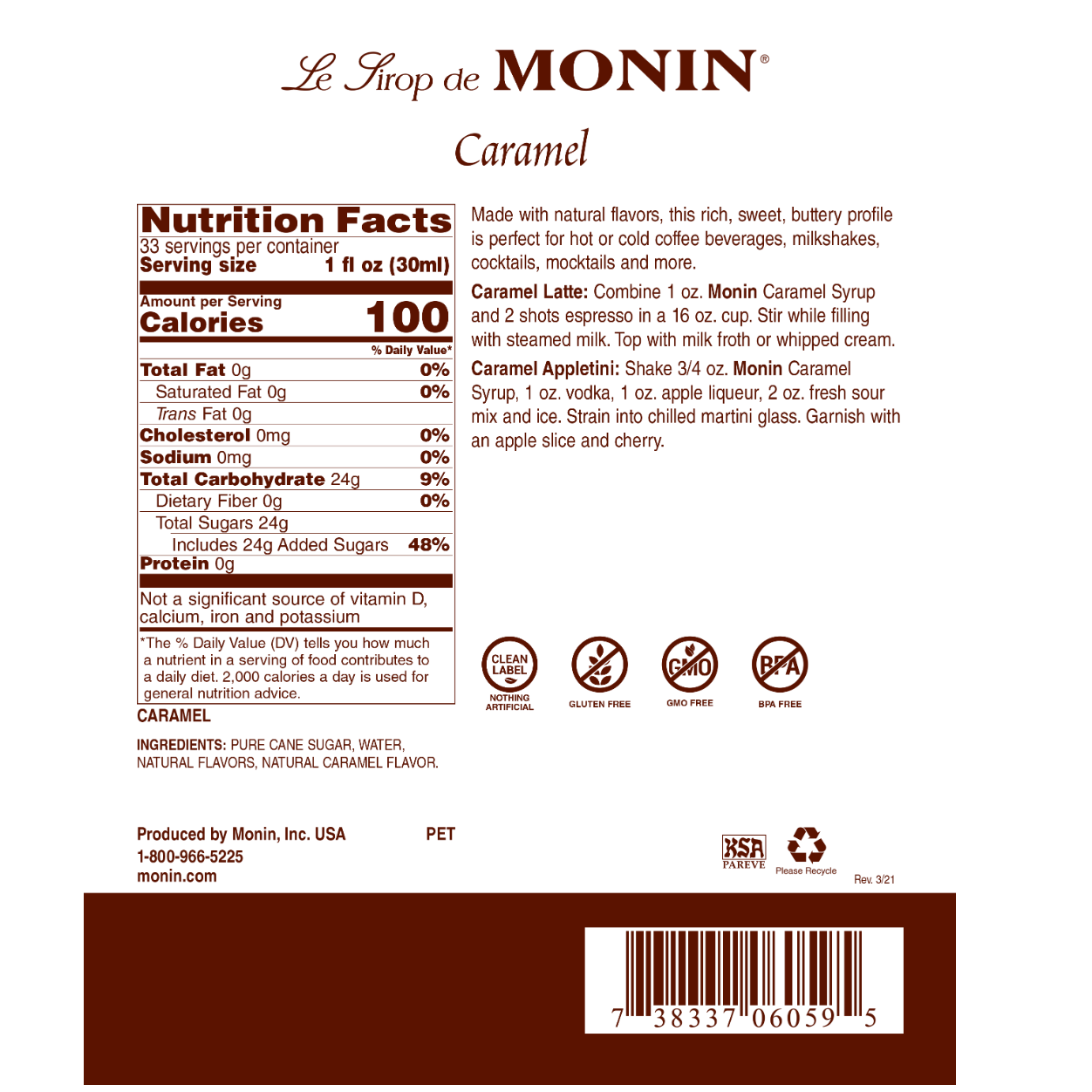Monin Caramel Syrup