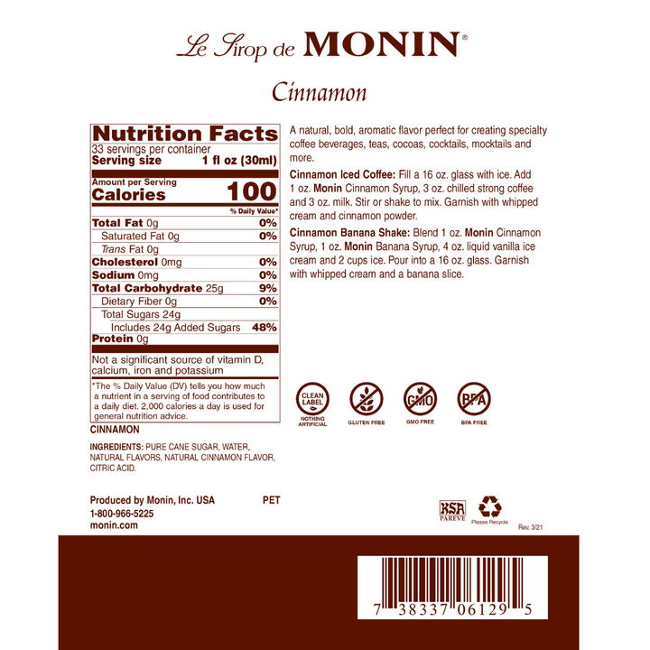 Monin Cinnamon Syrup