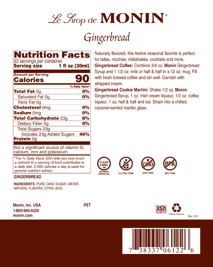 Monin Gingerbread Syrup