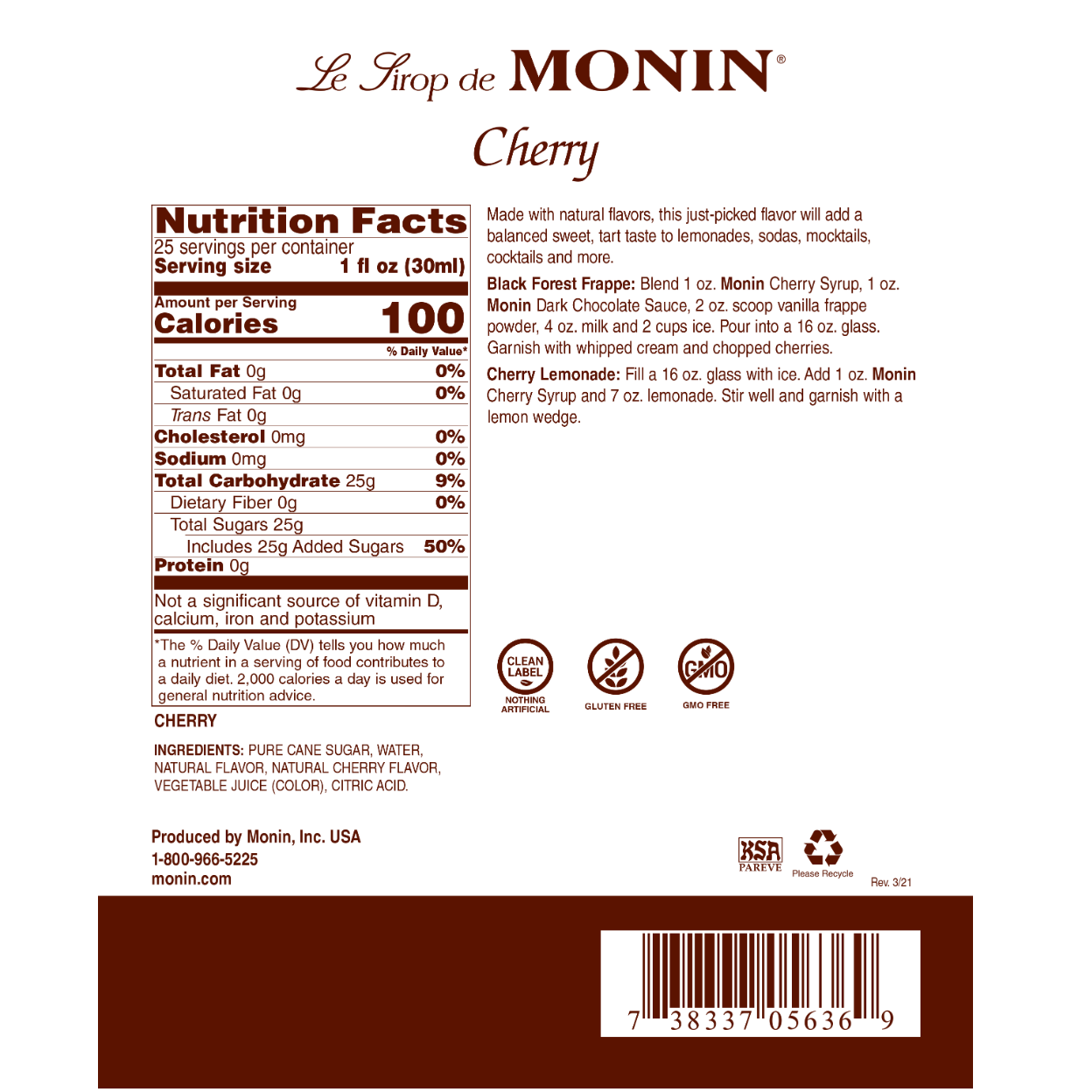 Monin Cherry Syrup