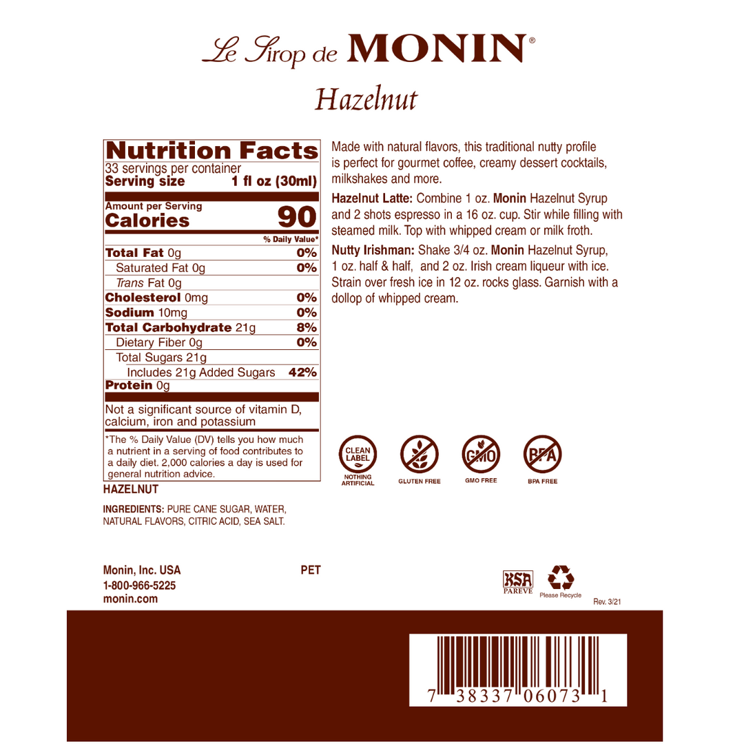 Monin Hazelnut Syrup