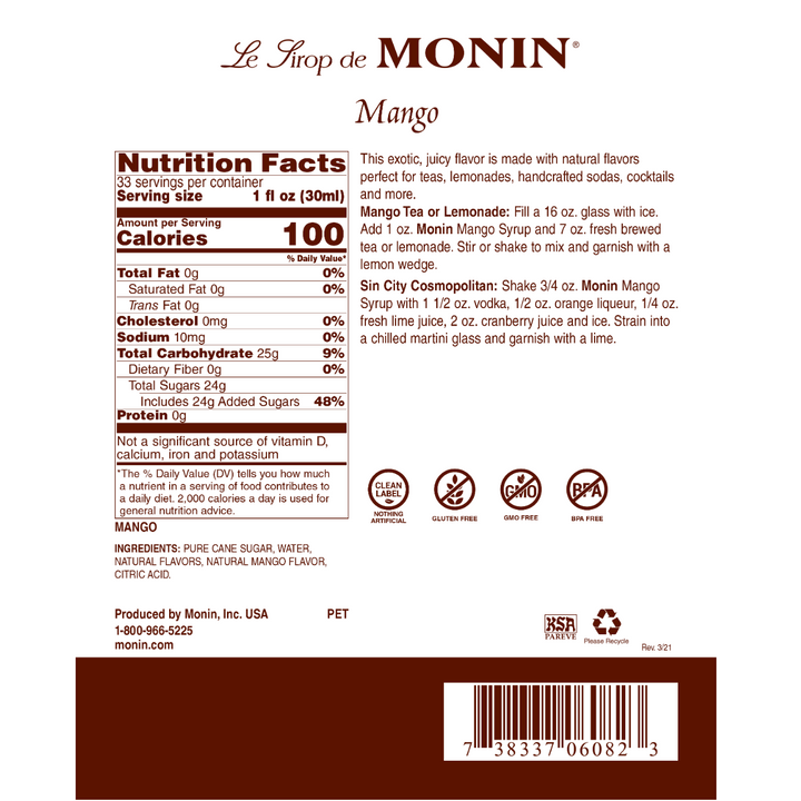 Monin Mango Syrup